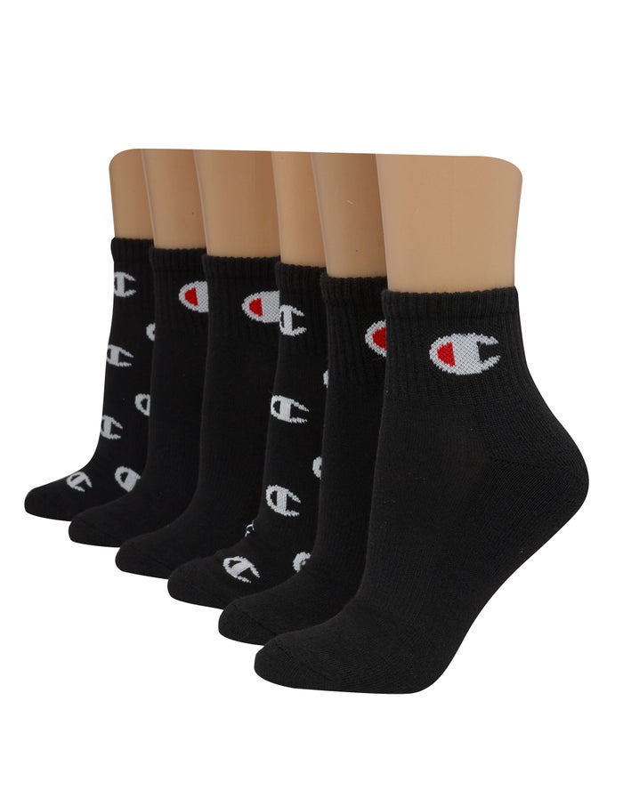 Champion Ankle C Logo 6-Pairs Sokken Dames - Zwart - Belgie 8573RNTIX